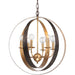 Luna 6 Light English Bronze Antique Gold Sphere Large Chandelier - Chandeliers