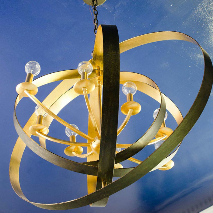 Luna 8 Light English Bronze Antique Gold Oval Chandelier - Chandeliers