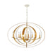 Luna 8 Light Matte White Antique Gold Chandelier - Chandeliers