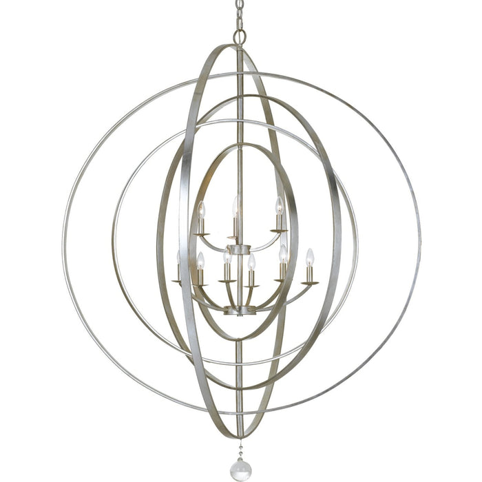 Luna 9 Light Antique Silver Chandelier - Chandeliers