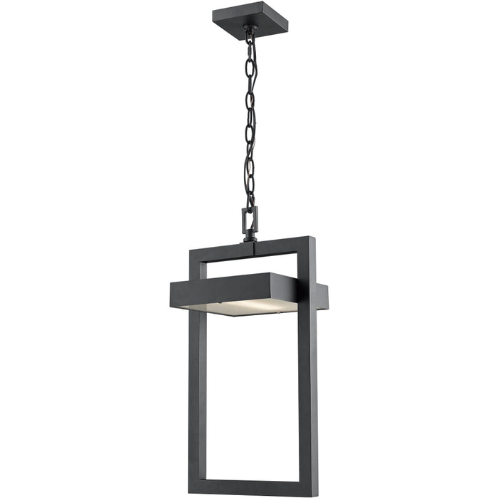 Luttrel Black LED Outdoor Chain Mount Ceiling Fixture | theLightShop
