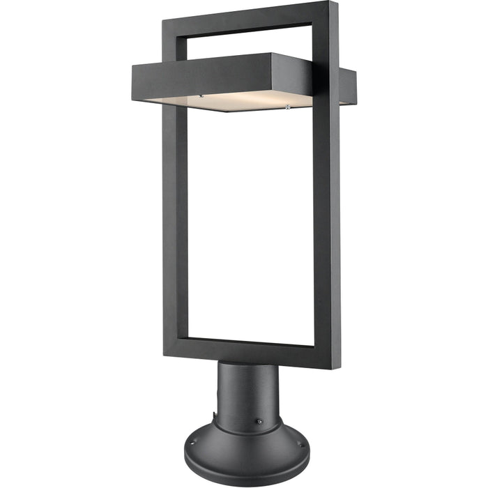 Luttrel Black LED Outdoor Pier Mounted Fixture | theLightShop