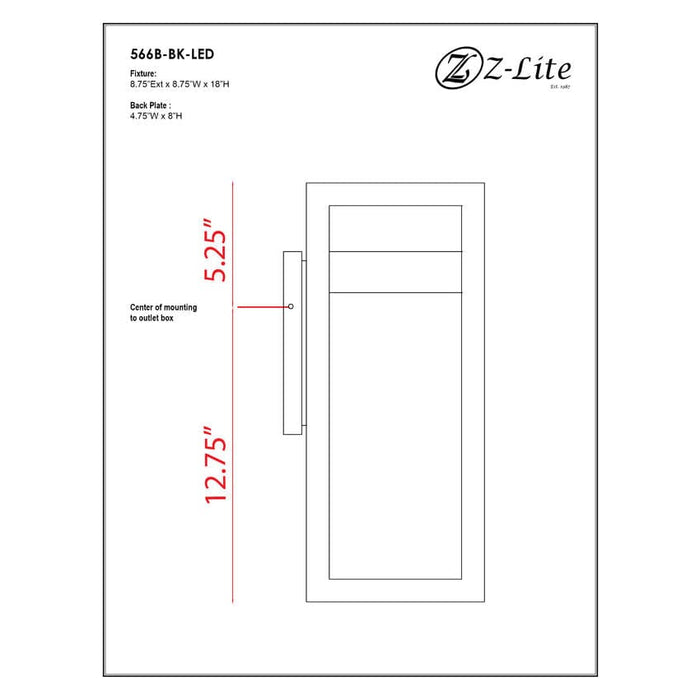 Luttrel Black LED Outdoor Wall Sconce - Outdoor Wall Sconces