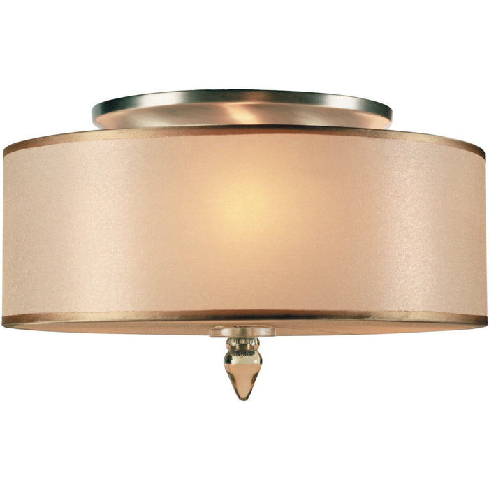 Luxo 3 Light Drum Shade Antique Brass Ceiling Mount - Ceiling Mount