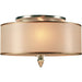 Luxo 3 Light Drum Shade Antique Brass Ceiling Mount - Ceiling Mount