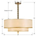 Luxo 5 Light Drum Shade Antique Brass Chandelier - Chandeliers