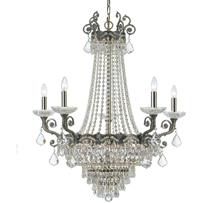 Majestic 13 Light Clear Crystal Historic Brass Chandelier - Chandeliers