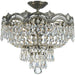 Majestic 3 Light Italian Crystal Historic Brass Ceiling Mount - Ceiling Mount
