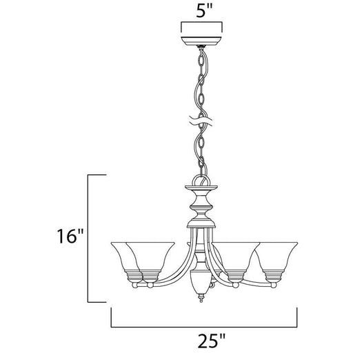 Malaga Satin Nickel Chandelier - Chandeliers