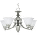 Malaga Satin Nickel Chandelier - Chandeliers