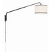 Mallory Matte Black 1 Light Swing-Arm Wall Lamp Crystorama MAL-601-MK