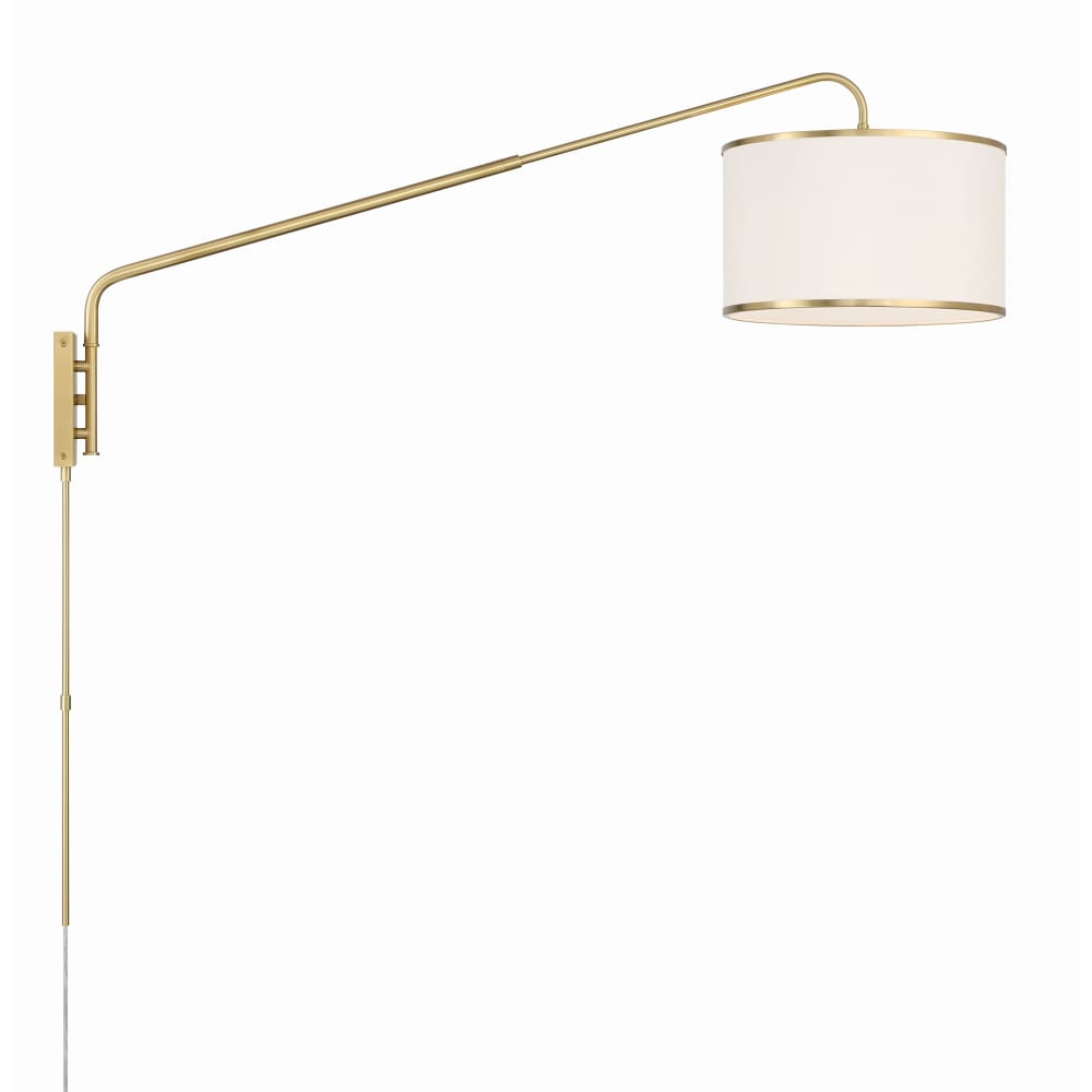 Mallory Soft Brass 1 Light Swing-Arm Wall Lamp Crystorama MAL-601-SB
