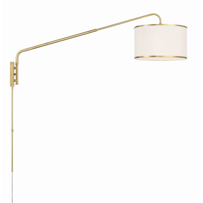 Mallory Soft Brass 1 Light Swing-Arm Wall Lamp Crystorama MAL-601-SB