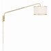 Mallory Soft Brass 1 Light Swing-Arm Wall Lamp Crystorama MAL-601-SB