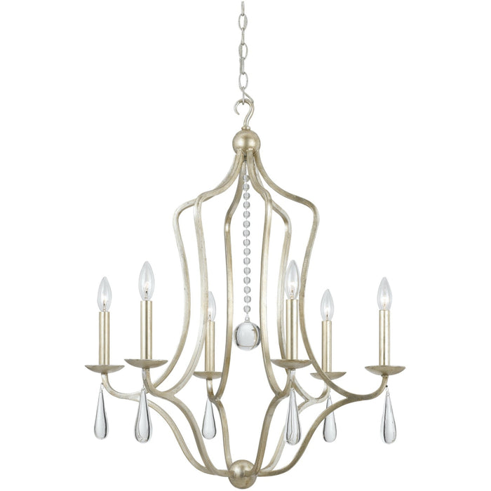 Manning 6 Light Silver Leaf Chandelier - Chandeliers