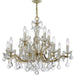 Maria Theresa 12 Light Clear Crystal Gold Chandelier - Chandeliers