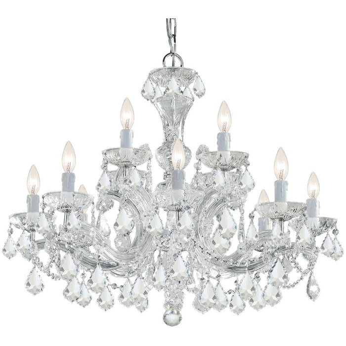Maria Theresa 12 Light Clear Crystal Polished Chrome Chandelier - Chandeliers