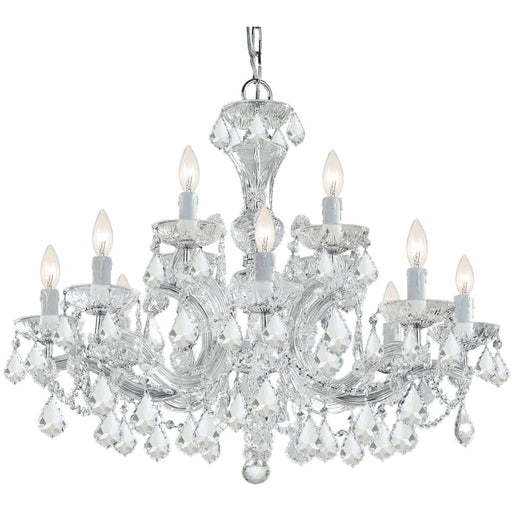 Maria Theresa 12 Light Clear Italian Crystal Polished Chrome Chandelier - Chandeliers