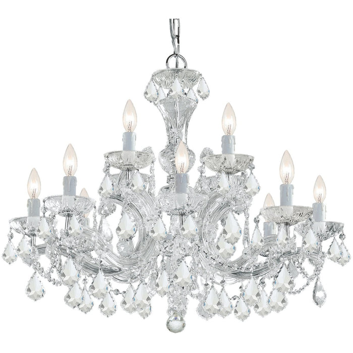 Maria Theresa 12 Light Clear Swarovski Strass Crystal Polished Chrome Chandelier - Chandeliers