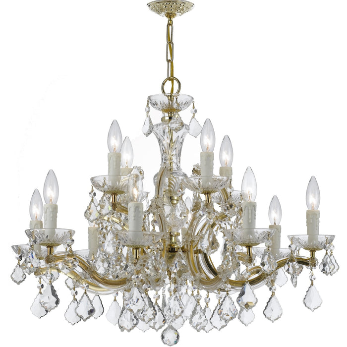 Maria Theresa 12 Light Spectra Crystal Gold Chandelier - Chandeliers