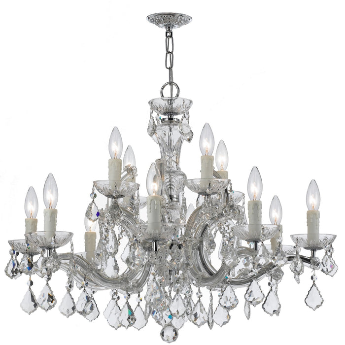 Maria Theresa 12 Light Spectra Crystal Polished Chrome Chandelier - Chandeliers