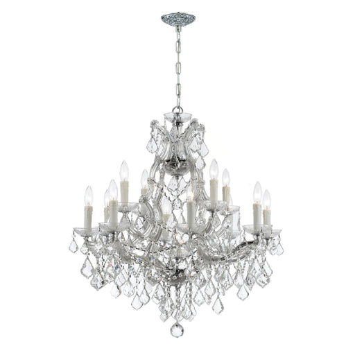 Maria Theresa 13 Light Clear Crystal Polished Chrome Chandelier - Chandeliers