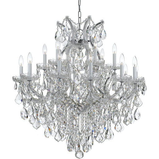 Maria Theresa 19 Light Clear Italian Crystal Polished Chrome Chandelier - Chandeliers