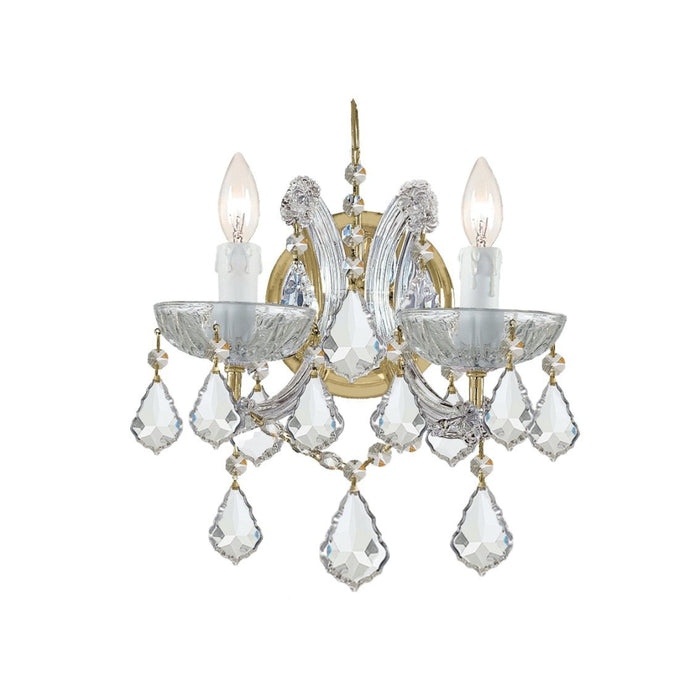Maria Theresa 2 Light Clear Crystal Gold Sconce - Wall Sconce
