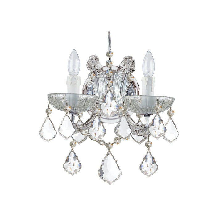 Maria Theresa 2 Light Clear Crystal Polished Chrome Sconce - Wall Sconce