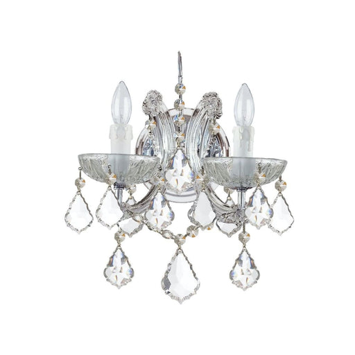 Maria Theresa 2 Light Clear Crystal Polished Chrome Sconce - Wall Sconce
