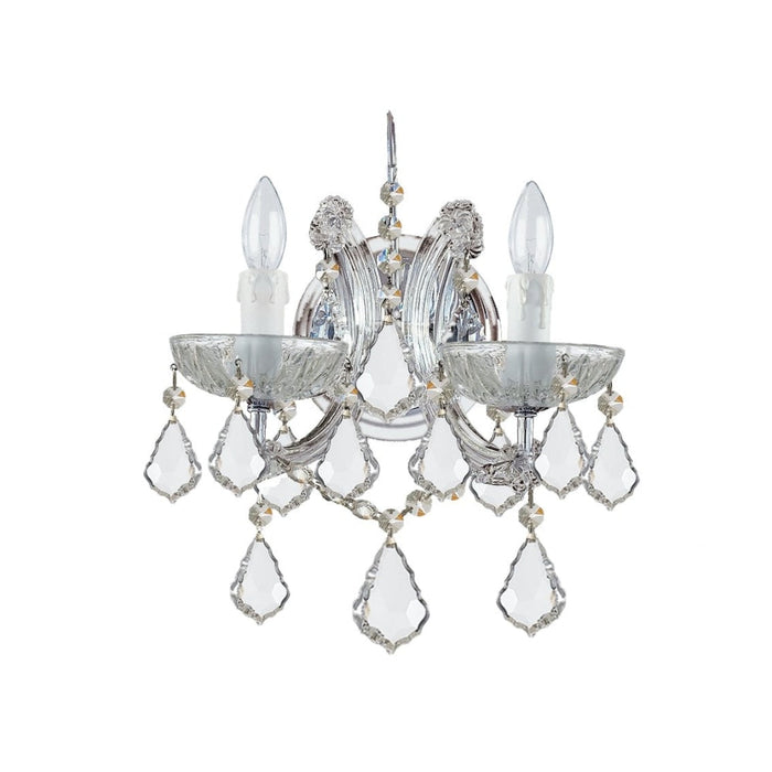 Maria Theresa 2 Light Spectra Crystal Polished Chrome Sconce - Wall Sconce