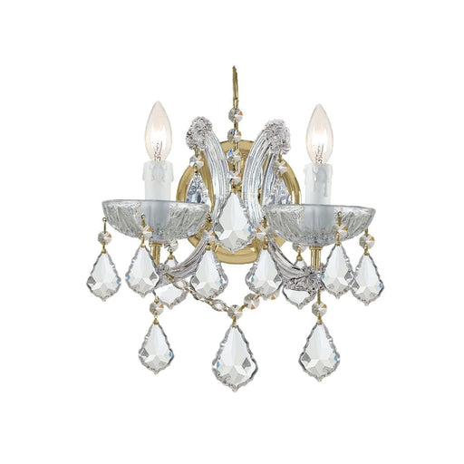 Maria Theresa 2 Light Swarovski Strass Crystal Gold Sconce - Wall Sconce
