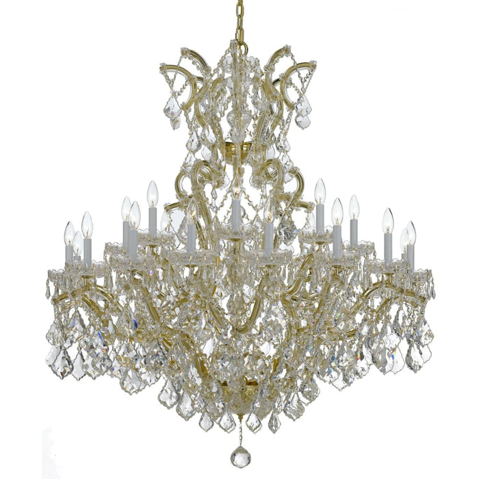 Maria Theresa 25 Light Clear Crystal Gold Chandelier - Chandeliers