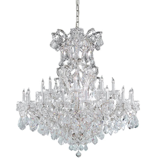 Maria Theresa 25 Light Clear Crystal Polished Chrome Chandelier - Chandeliers