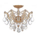 Maria Theresa 3 Light Clear Hand Cut Crystal Gold Ceiling Mount - Ceiling Mount
