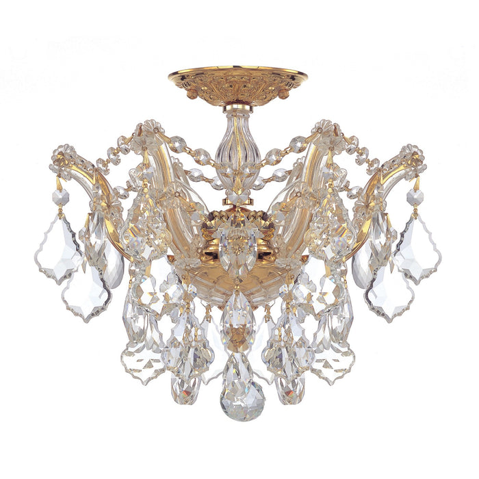 Maria Theresa 3 Light Clear Swarovski Strass Crystal Gold Ceiling Mount - Ceiling Mount