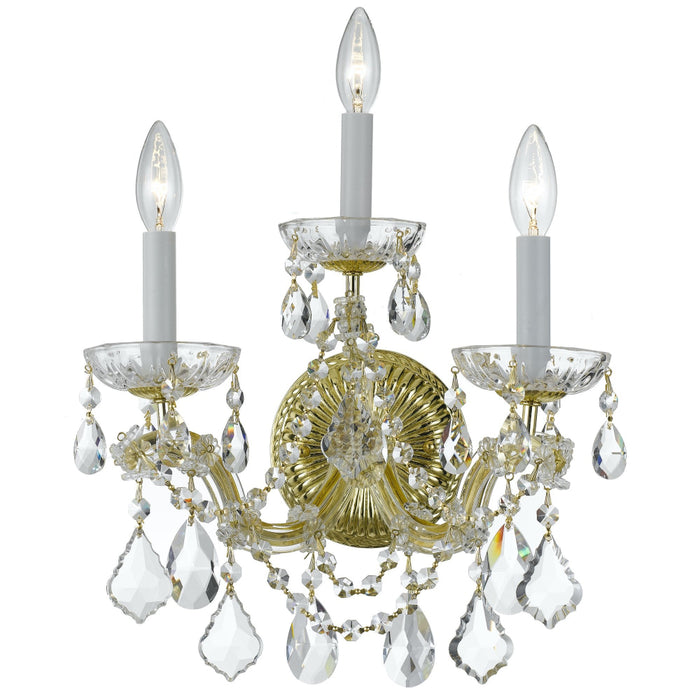 Maria Theresa 3 Light Swarovski Strass Crystal Gold Sconce - Wall Sconce