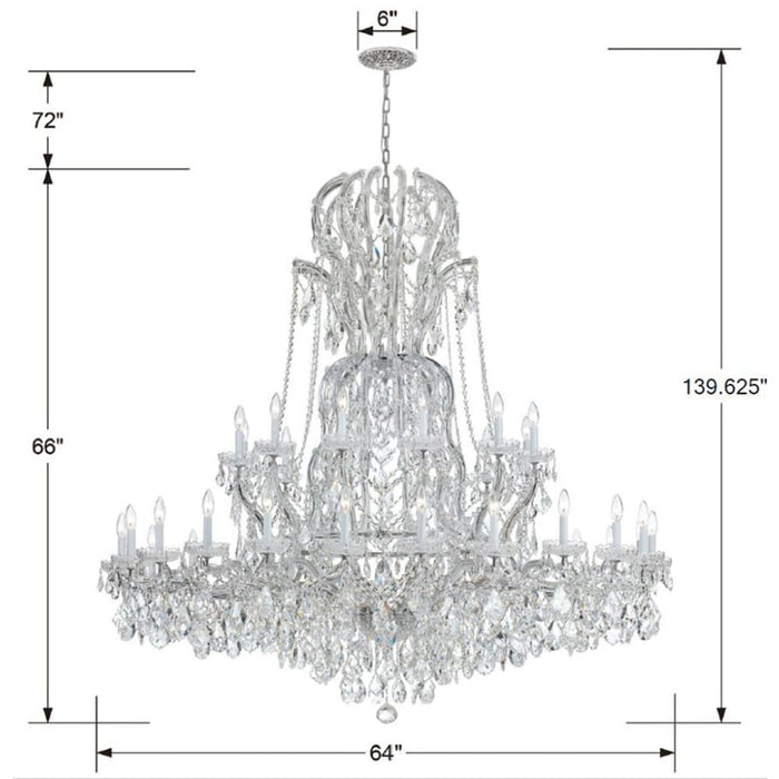 Maria Theresa 37 Light Clear Crystal Polished Chrome Chandelier - Chandeliers