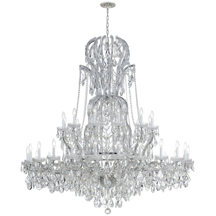 Maria Theresa 37 Light Clear Crystal Polished Chrome Chandelier - Chandeliers