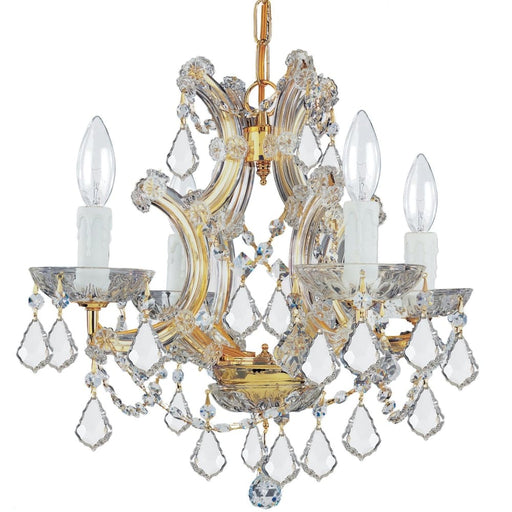 Maria Theresa 4 Light Swarovski Strass Crystal Gold Mini Chandelier - Chandeliers