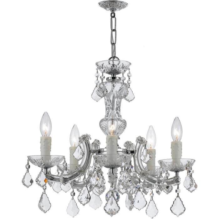 Maria Theresa 5 Light Polished Chrome Mini-Chandelier - Chandeliers