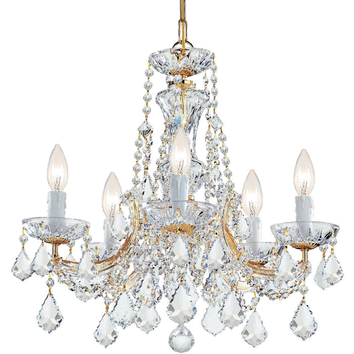 Maria Theresa 5 Light Spectra Crystal Gold Chandelier - Chandeliers