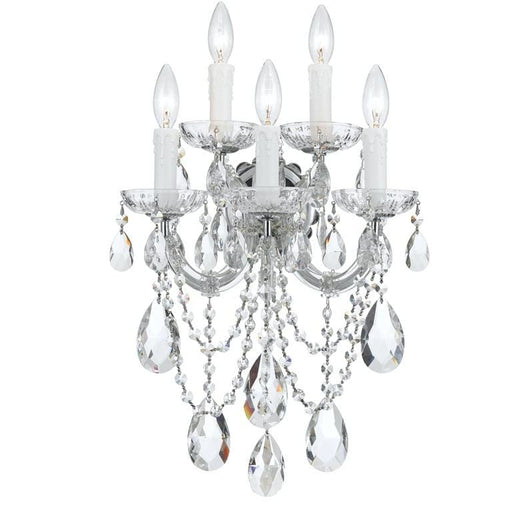Maria Theresa 5 Light Spectra Crystal Polished Chrome Sconce - Wall Sconce