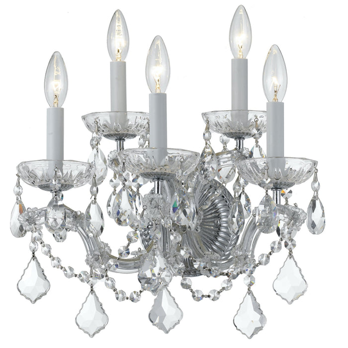 Maria Theresa 5 Light Spectra Crystal Polished Chrome Sconce - Wall Sconce