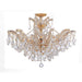 Maria Theresa 6 Light Clear Crystal Gold Ceiling Mount - Semi-Flushmounts