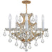 Maria Theresa 6 Light Clear Crystal Gold Mini Chandelier - Chandeliers
