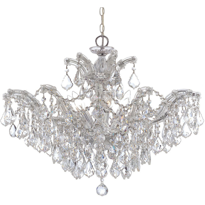 Maria Theresa 6 Light Clear Crystal Polished Chrome Chandelier - Chandeliers