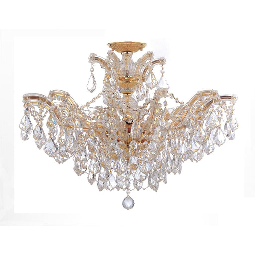 Maria Theresa 6 Light Elements Crystal Gold Ceiling Mount - Semi-Flushmounts
