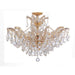 Maria Theresa 6 Light Elements Crystal Gold Ceiling Mount - Semi-Flushmounts