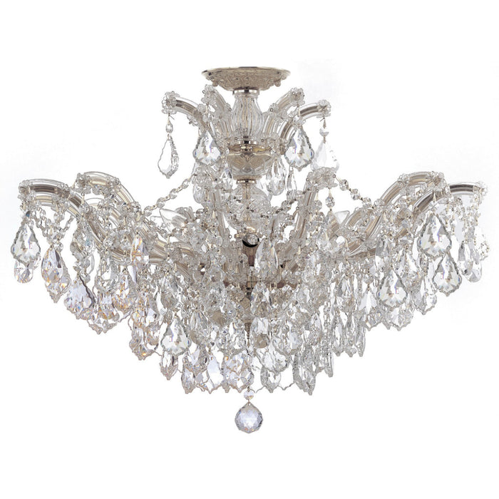 Maria Theresa 6 Light Elements Crystal Polished Chrome Ceiling Mount - Semi-Flushmounts